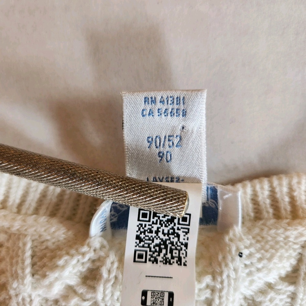 Ralph Lauren Cardigan Sweater Toddler Girl 24M Ivory Cable Knit Peplum Pink Pony - Picture 8 of 9